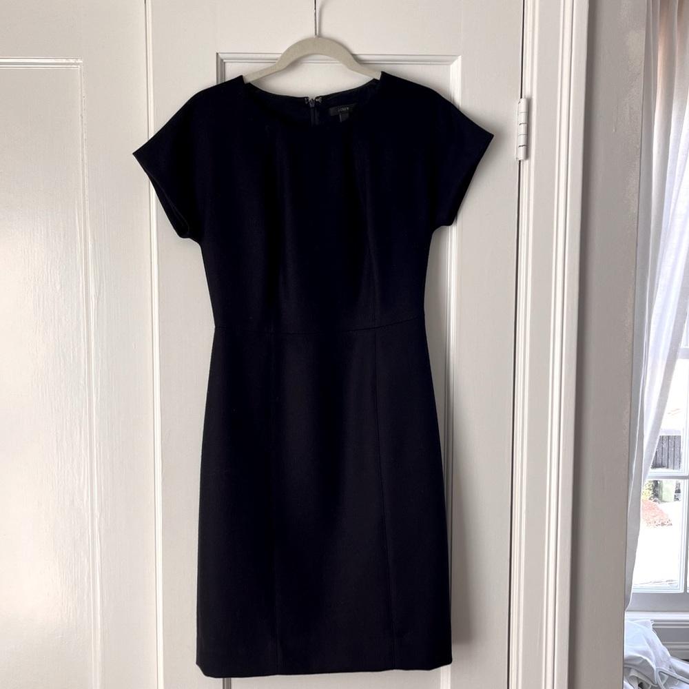 Jcrew Wool Navy Sheath Dress